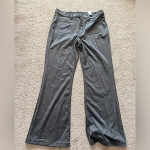 Gap High Rise Vegan Suede '70s Flare Jeans gray 33 short